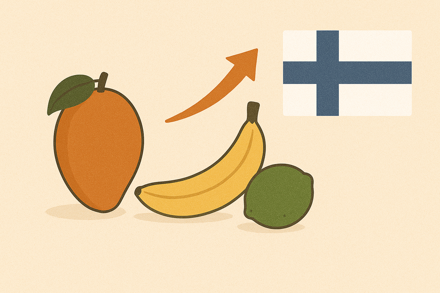 Marché finlandais des fruits tropicaux et de contre-saison